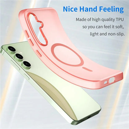 For Samsung Galaxy S24 FE Case Compatible with MagSafe TPU + PC Slim Matte Translucent Phone Cover