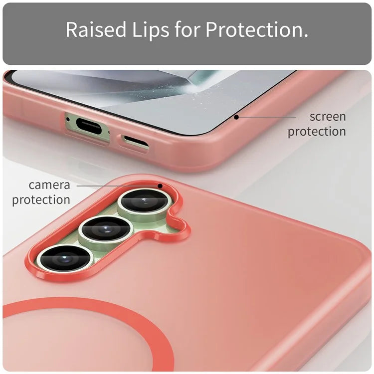 For Samsung Galaxy S24 FE Case Compatible with MagSafe TPU + PC Slim Matte Translucent Phone Cover