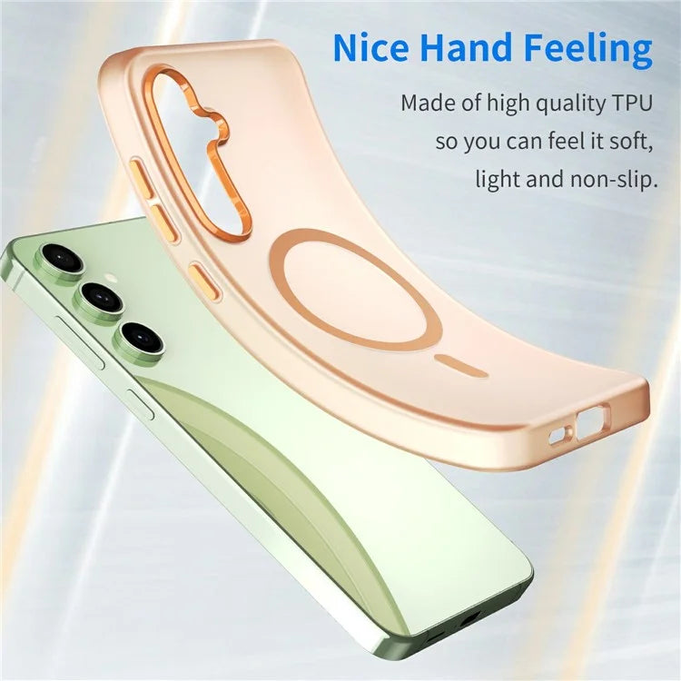 For Samsung Galaxy S24 FE Case Compatible with MagSafe TPU + PC Slim Matte Translucent Phone Cover