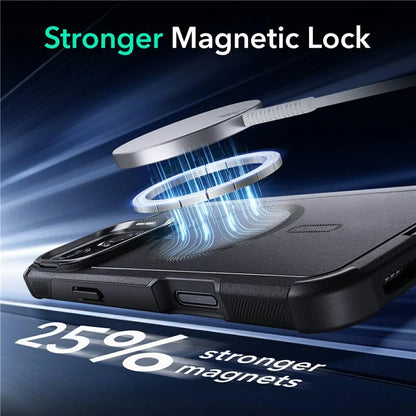 ESR For iPhone 16 Pro Case Compatible with MagSafe PC+TPU Lens Frame Kickstand Phone Cover