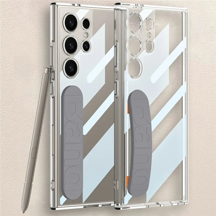 GKK For Samsung Galaxy S24 Ultra Case Anti-Drop TPU+PC Clear Phone Cover with Silicone Hand Strap