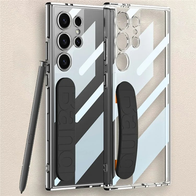 GKK For Samsung Galaxy S24 Ultra Case Anti-Drop TPU+PC Clear Phone Cover with Silicone Hand Strap