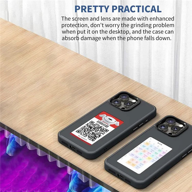 For iPhone 16 Pro E Ink Phone Cover 4-Color Display Pattern Customized Case