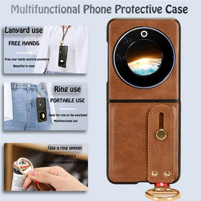 For Transsion Tecno Phantom V Flip Case PU Leather+PC Phone Cover with Bottle Opener