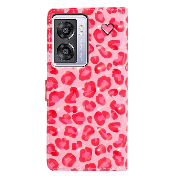 For Oppo A57 4G / A57 (2022) 5G / A77 5G Case 3D Pattern Printing Phone Leather Cover