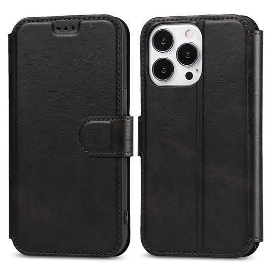 For iPhone 15 Pro PU Leather Case Shockproof Wallet Mobile Phone Cover