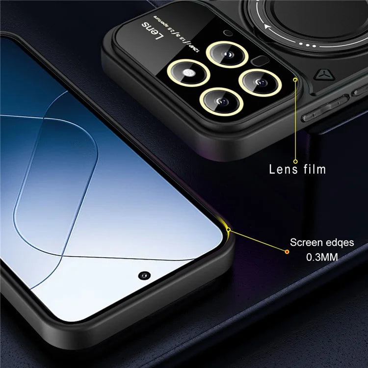 For Xiaomi 14 Case Magnetic Rotating Kickstand PC+TPU Phone Back Cover