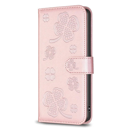 For Oppo A58 4G Wallet Phone Case PU Leather Clover Imprinted Cover