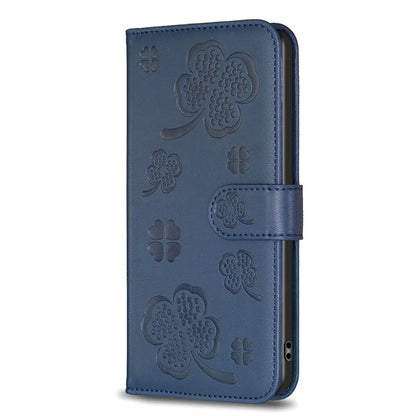 For Oppo A58 4G Wallet Phone Case PU Leather Clover Imprinted Cover