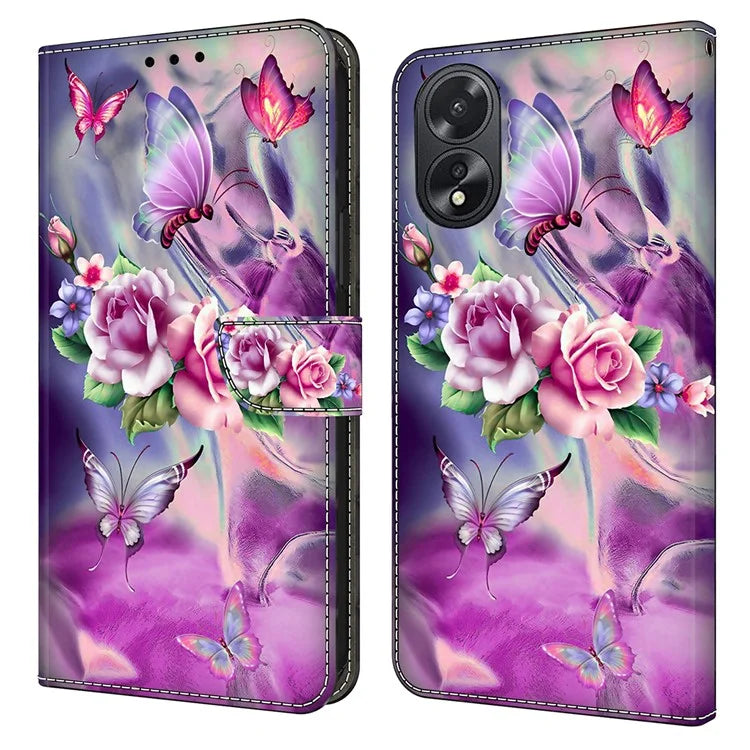 For Oppo A38 4G / A18 4G Leather Case 3D Pattern Printing Wallet Cover