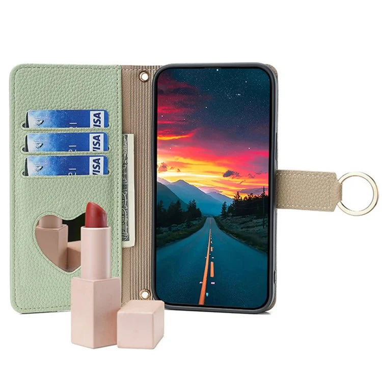 For vivo V29e (Global) 5G Case Zipper Pockets Leather Phone Cover with Strap