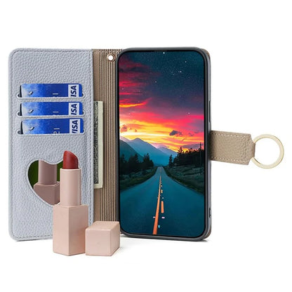 For vivo V29e (Global) 5G Case Zipper Pockets Leather Phone Cover with Strap