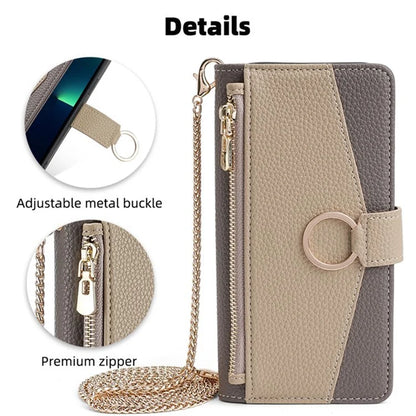 For vivo V29e (Global) 5G Case Zipper Pockets Leather Phone Cover with Strap