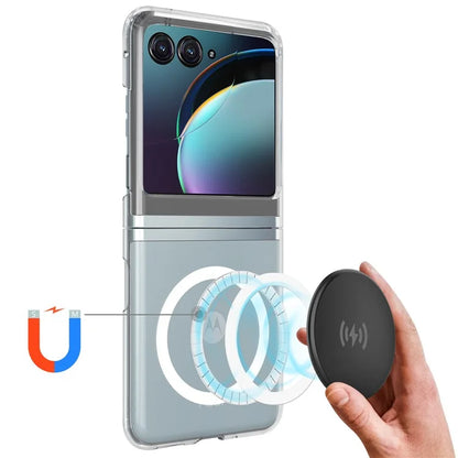 For Motorola Razr 40 Ultra 5G Magnetic Case Compatible with MagSafe Clear Acrylic Phone Cover