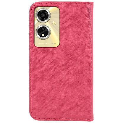 For Oppo A59 5G Cell Phone Case Magnetic Auto Closing Cross Texture PU Leather Wallet Cover