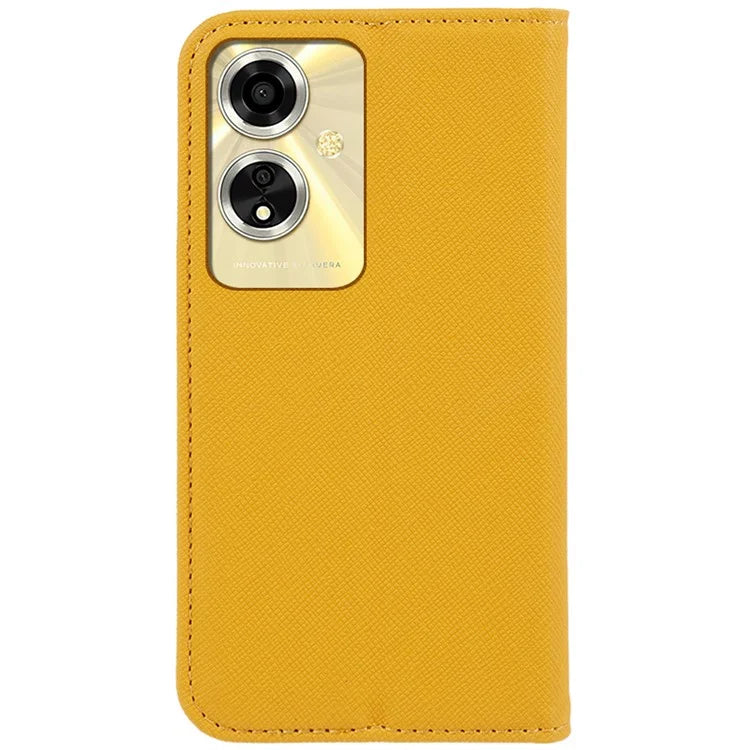 For Oppo A59 5G Cell Phone Case Magnetic Auto Closing Cross Texture PU Leather Wallet Cover