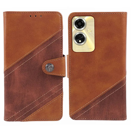 For Oppo A59 5G Cell Phone Case Crazy Horse Texture PU Leather Wallet Stand Full Protection Shell