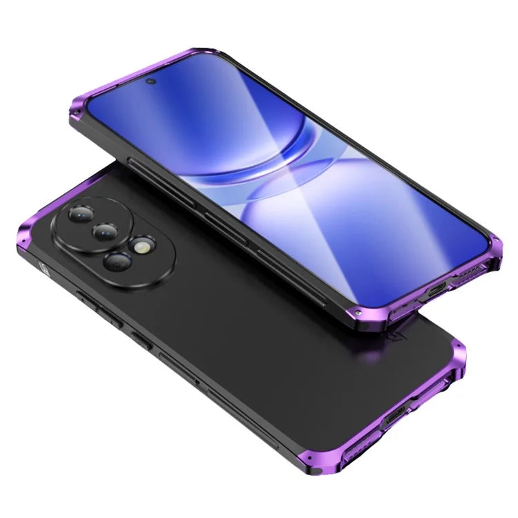 ELEMENT BOX For Huawei nova 12 5G Case Metal Frame PC+Silicone Phone Cover / Purple