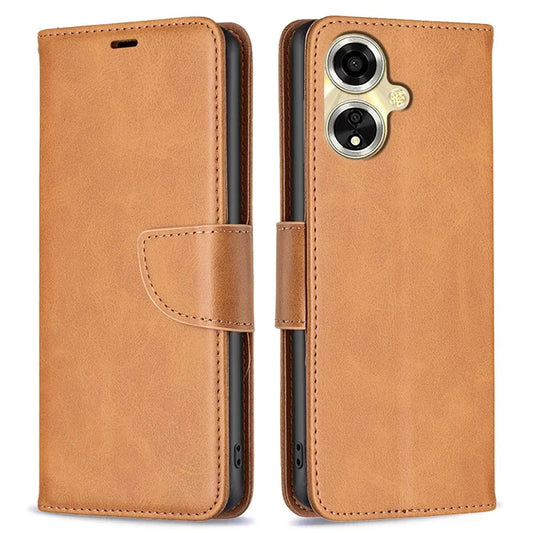 For Oppo A59 5G Case Leather Smooth Textured Stand Phone Cover