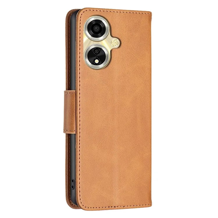 For Oppo A59 5G Case Leather Smooth Textured Stand Phone Cover