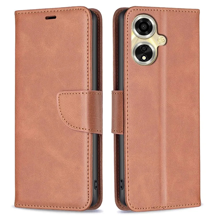 For Oppo A59 5G Case Leather Smooth Textured Stand Phone Cover