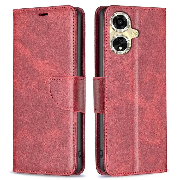 For Oppo A59 5G Case Leather Smooth Textured Stand Phone Cover