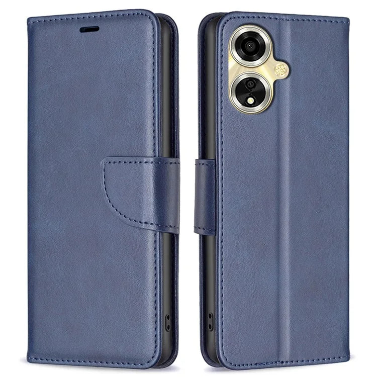 For Oppo A59 5G Case Leather Smooth Textured Stand Phone Cover