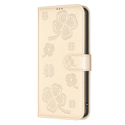 For Oppo A59 5G Magnetic Case Leather Clover Pattern Phone Cover