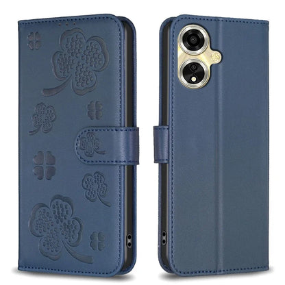 For Oppo A59 5G Magnetic Case Leather Clover Pattern Phone Cover