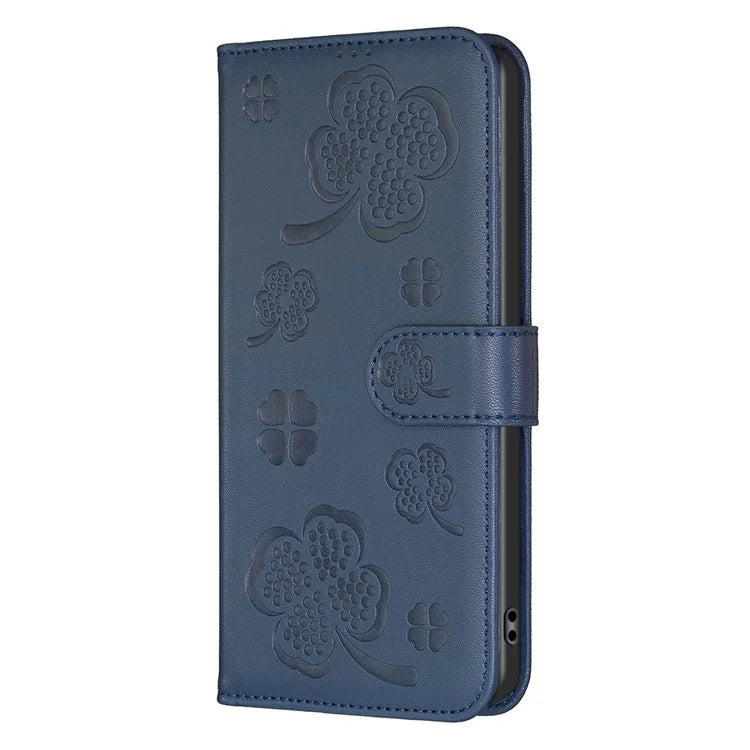 For Oppo A59 5G Magnetic Case Leather Clover Pattern Phone Cover