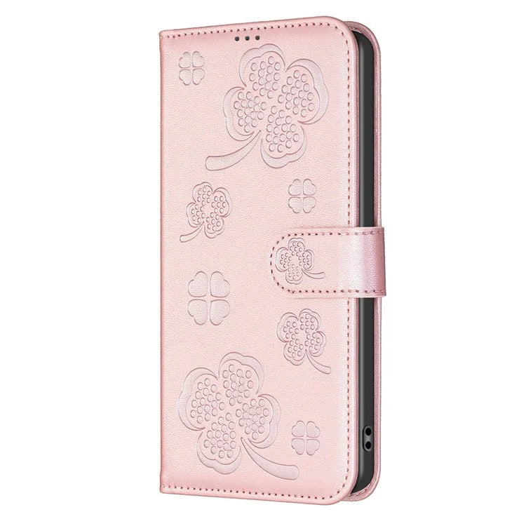 For Oppo A59 5G Magnetic Case Leather Clover Pattern Phone Cover