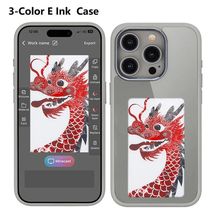 E Ink Screen Case for iPhone 15 Pro NFC Customize with Your Own Images