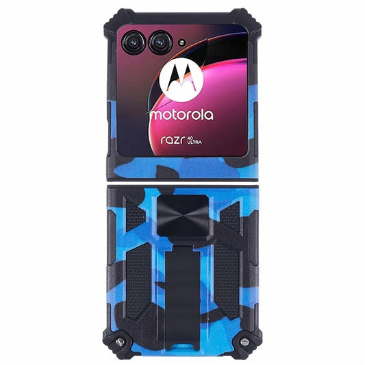 For Motorola Razr 40 Ultra 5G Case Detachable 2-in-1 Camouflage Pattern Kickstand Phone Shell