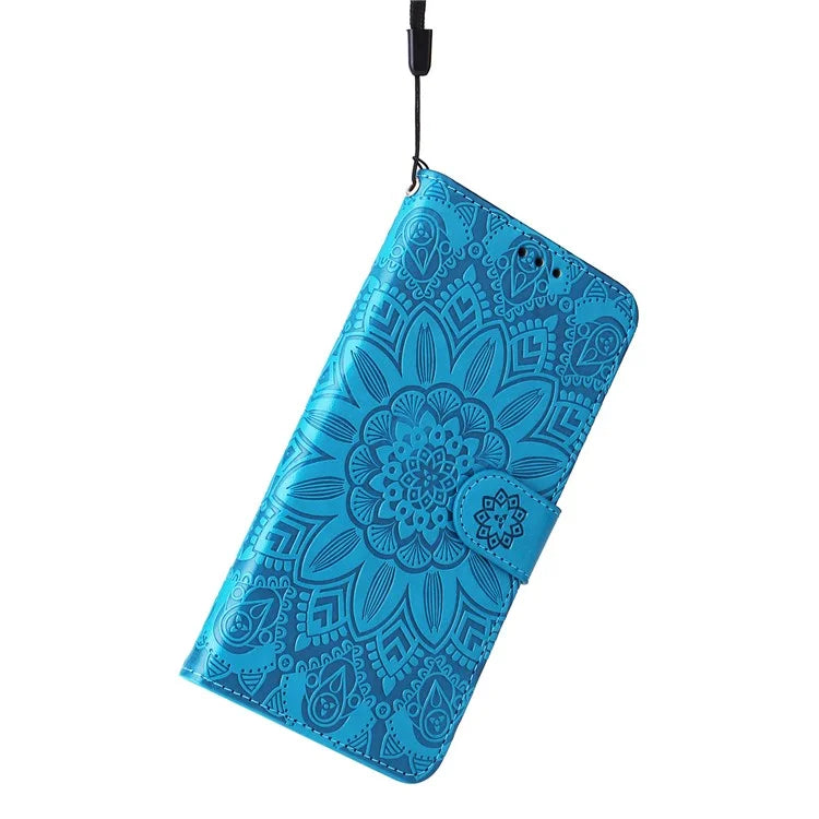 For Oppo A59 5G / A2m 5G Case Imprinted Sunflower Pattern Phone Wallet Cover