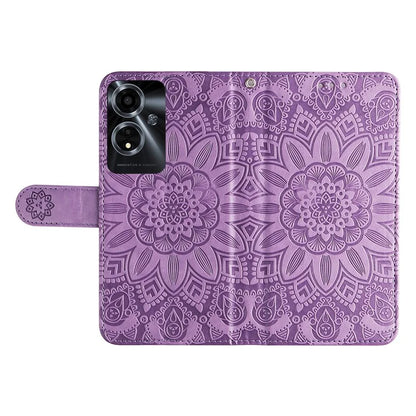 For Oppo A59 5G / A2m 5G Case Imprinted Sunflower Pattern Phone Wallet Cover