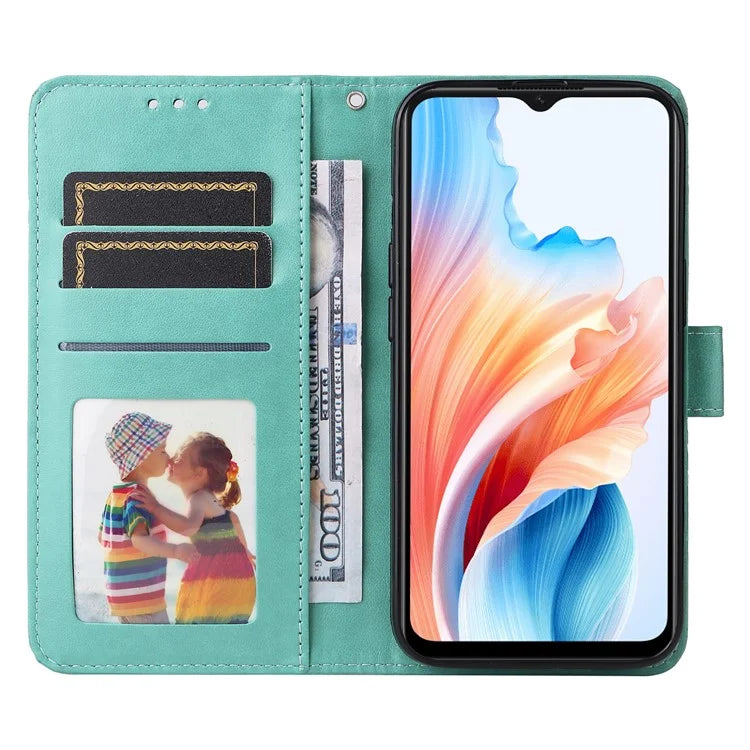 For Oppo A59 5G / A2m 5G Case Imprinted Sunflower Pattern Phone Wallet Cover