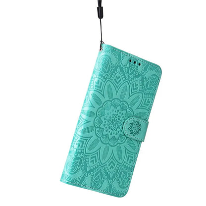 For Oppo A59 5G / A2m 5G Case Imprinted Sunflower Pattern Phone Wallet Cover