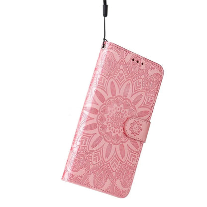 For Oppo A59 5G / A2m 5G Case Imprinted Sunflower Pattern Phone Wallet Cover