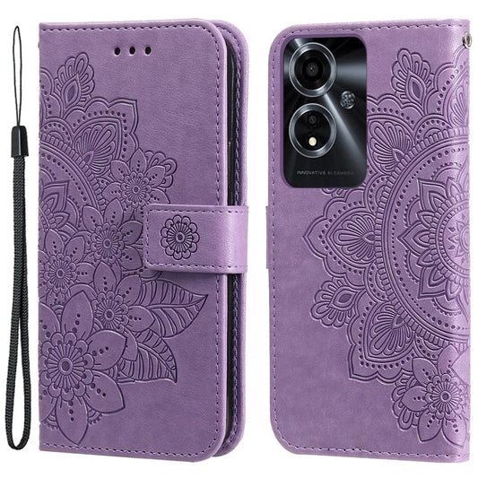 For Oppo A59 5G / A2m 5G Phone Case Flower Pattern Design Cover with Handy Strap