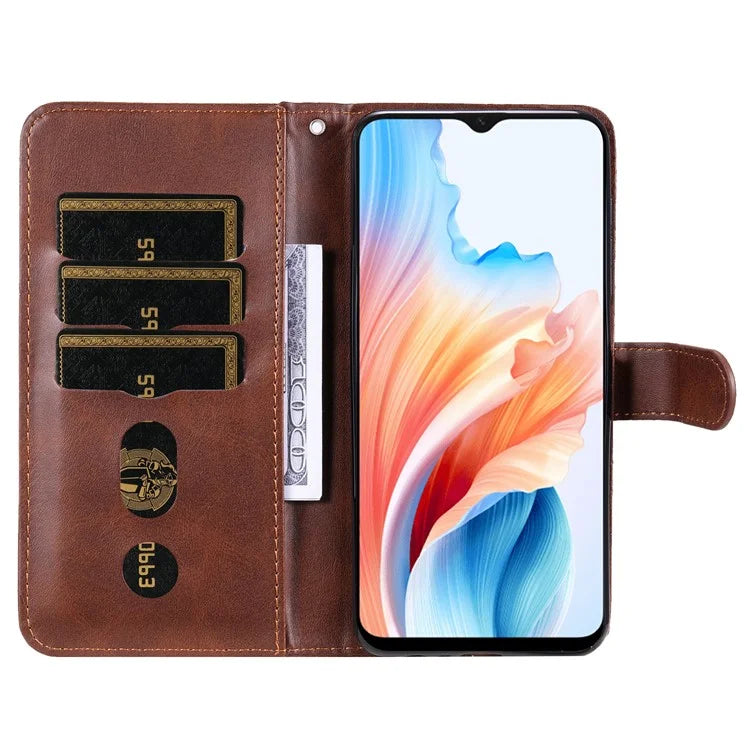 For Oppo A59 5G / A2m 5G Case Zipper Pocket Shockproof Phone Wallet Cover