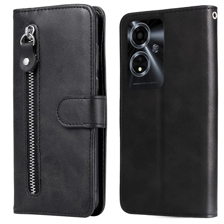 For Oppo A59 5G / A2m 5G Case Zipper Pocket Shockproof Phone Wallet Cover