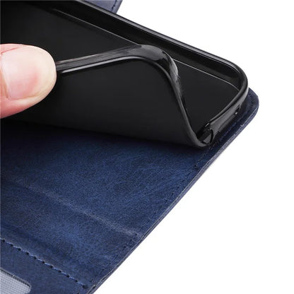 For Oppo A59 5G / A2m 5G Magnetic Phone Case Calf Texture Card Slots Cover