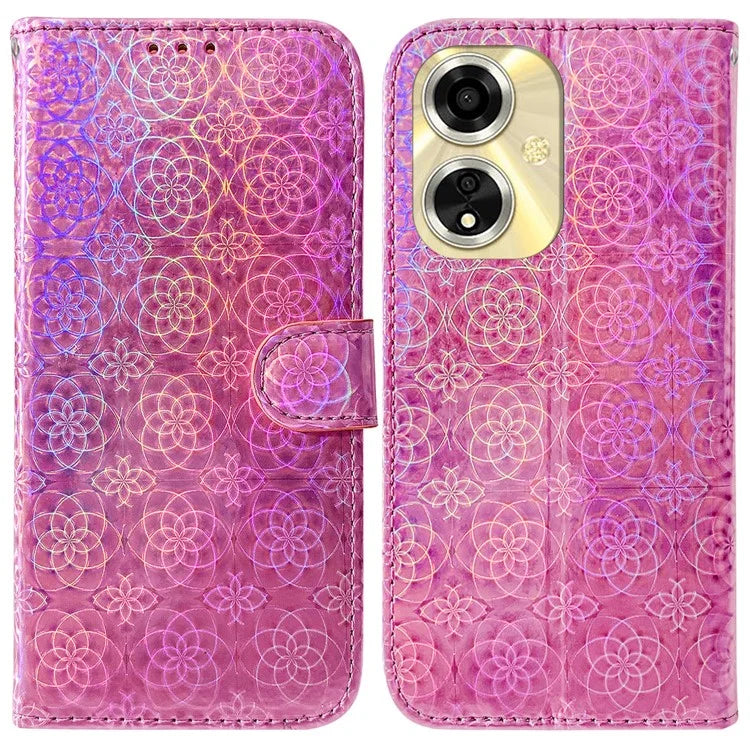 For Oppo A59 5G / A2m 5G Case Dazzling Flower PU Leather Folio Flip Wallet Phone Cover