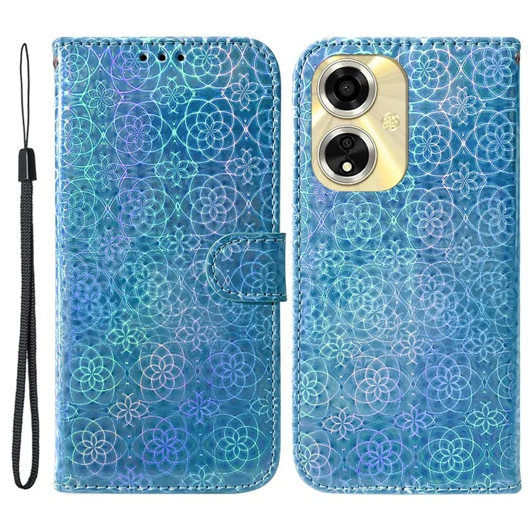 For Oppo A59 5G / A2m 5G Case Dazzling Flower PU Leather Folio Flip Wallet Phone Cover