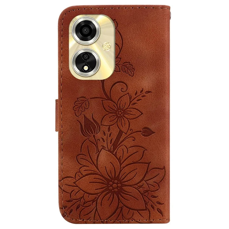 For Oppo A59 5G / A2m 5G Case Floral Pattern Folding Stand Leather Phone Cover