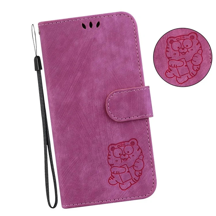 For Oppo A59 5G / A2m 5G Case Cute Tiger PU Leather Wallet Flip Phone Cover