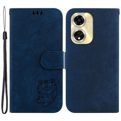 For Oppo A59 5G / A2m 5G Case Cute Tiger PU Leather Wallet Flip Phone Cover