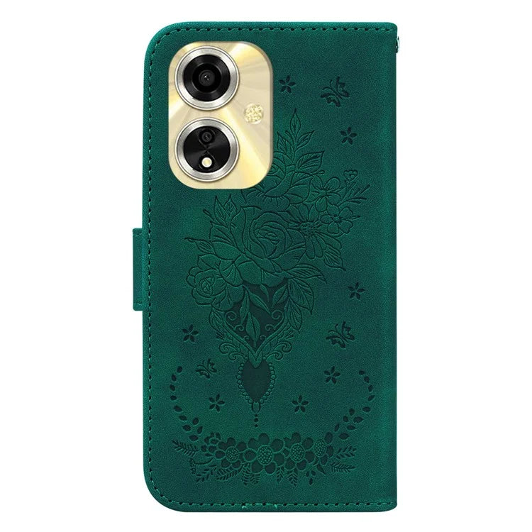 For Oppo A59 5G / A2m 5G Case Folio Flower Pattern Protective Leather Phone Cover