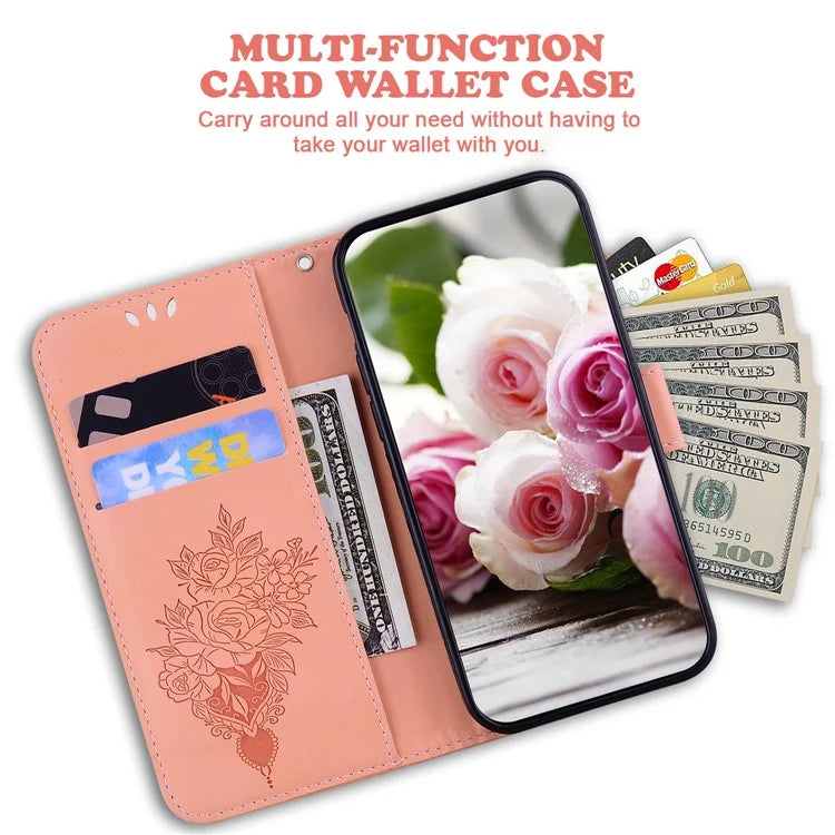 For Oppo A59 5G / A2m 5G Case Folio Flower Pattern Protective Leather Phone Cover