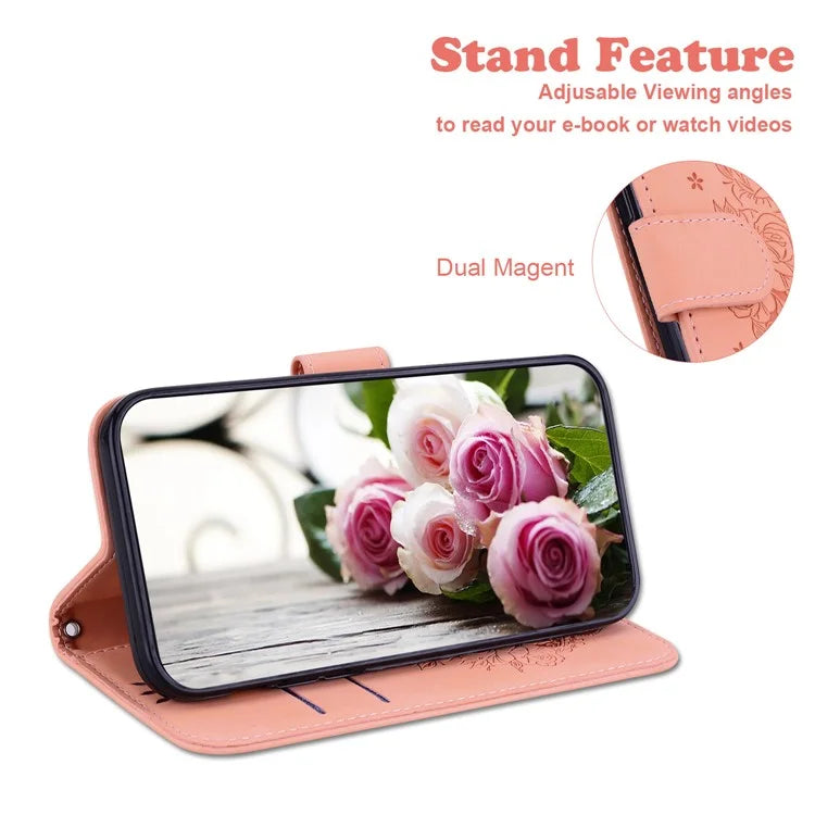 For Oppo A59 5G / A2m 5G Case Folio Flower Pattern Protective Leather Phone Cover